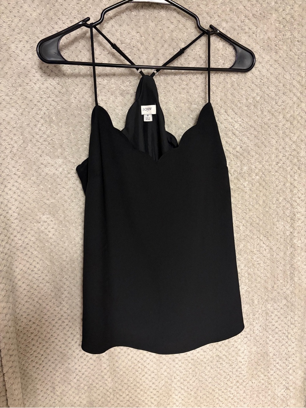 J. Crew Black Scallop Edge Cami